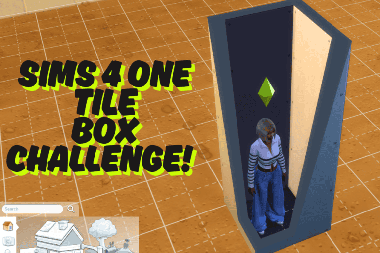 Sims 4 one tile box challenge mod for creative gameplay and custom building projects.