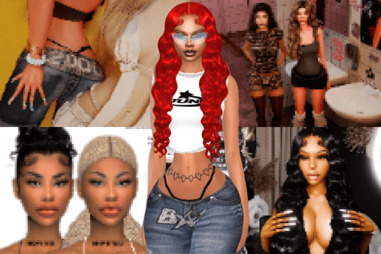 High-quality virtual avatar of a female character with long red hair, stylish glasses, and trendy fashion, designed for Must Have Mods gaming customization and avatars.