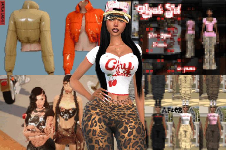 Y2. Vibrant fashion mods including cropped jackets, graphic tees, and stylish dresses for GTA online customization.