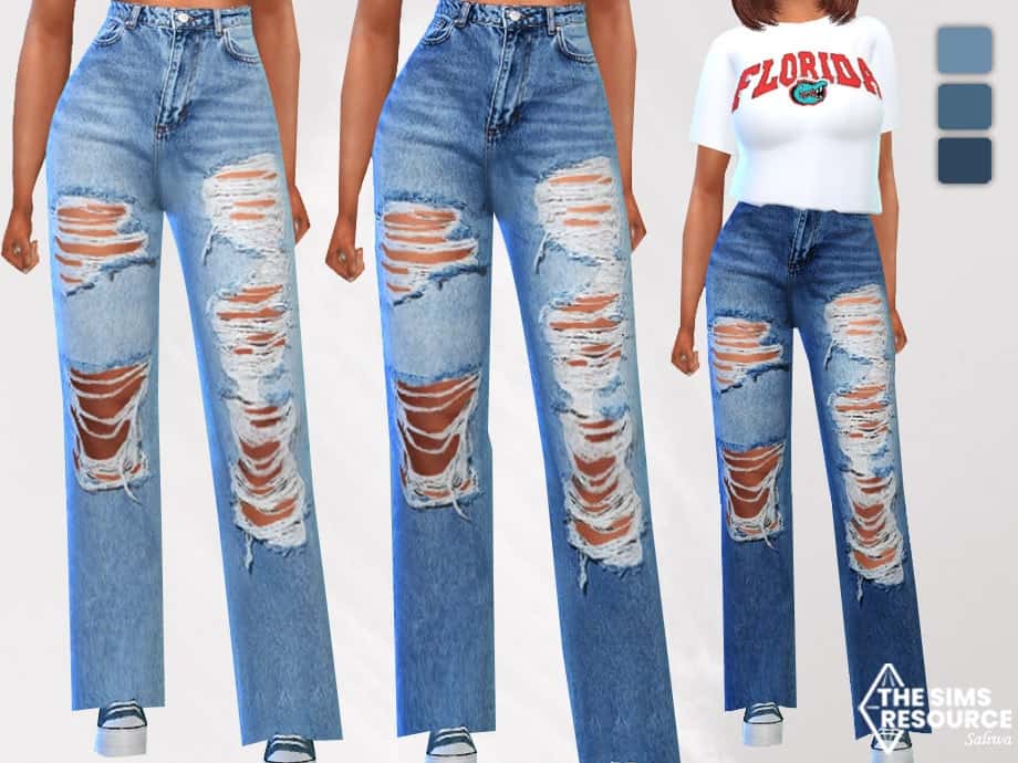 Full Ripped Trendy Mom Jeans