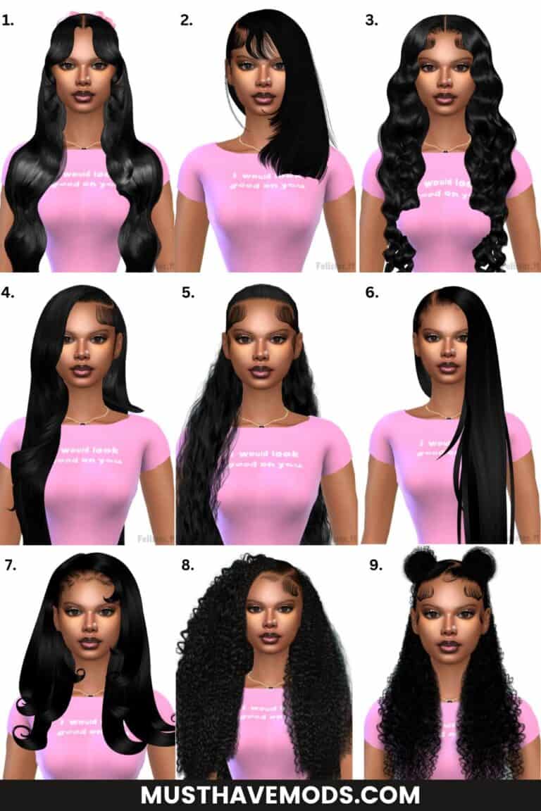 Natural long black wave hairstyle with side part for stylish hair transformation.