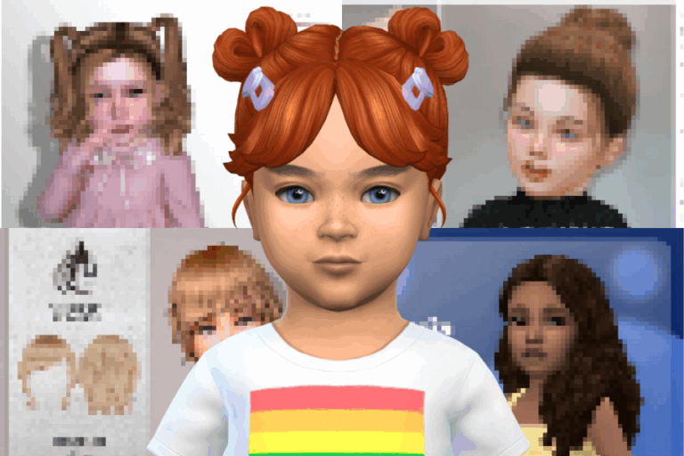 Cute virtual girl with red hair and blue eyes, surrounded by pixelated anime and cartoon character images, showcasing popular Mods for customization.