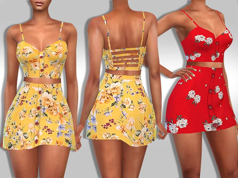 Female Two-Piece Trendy Pattern Summer Outfits
