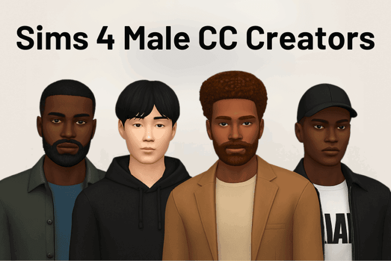 Sims 4 male CC creators, custom content, digital avatars, character mods, Sim customization, Must Have Mods for Sims 4.