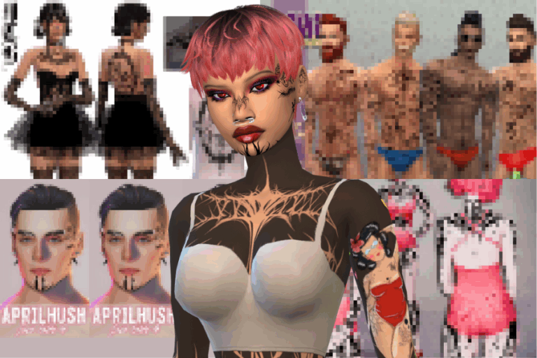 Hairstyle and tattoo mods for avatar customization, vibrant virtual fashion, trendy digital avatars, Must Have Mods virtual accessories and skins.
