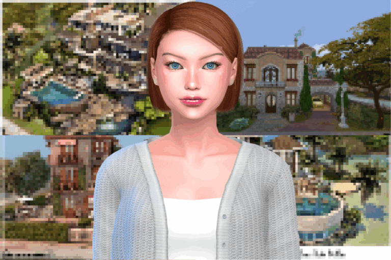 Luxurious modern mansion with swimming pool, villa, and backyard, inspired by Must Have Mods, perfect for virtual real estate showcases in The Sims 4.