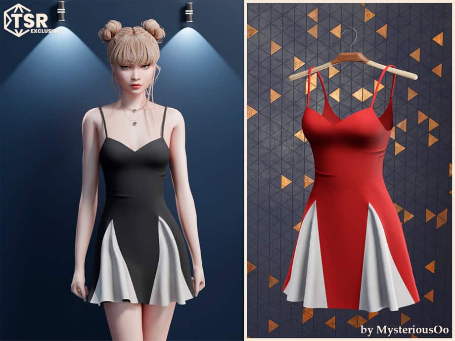 Cocktail Dress With White Inserts
