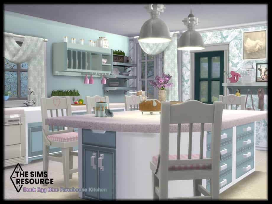 Duck Egg Blue Farmhouse Kitchen