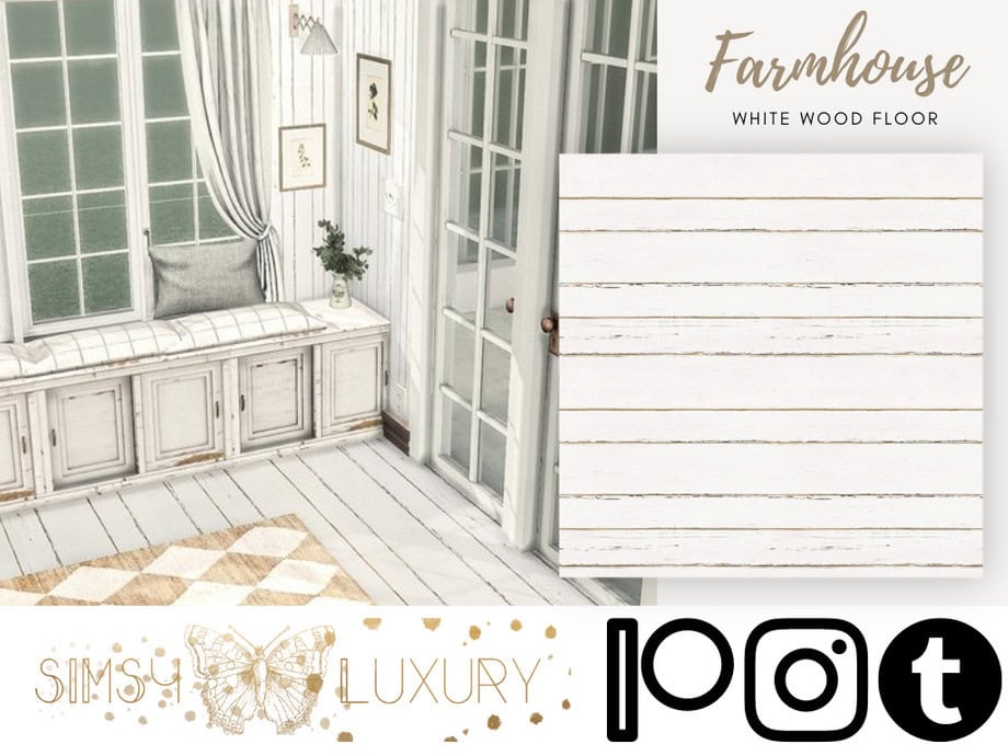 Farmhouse Entry White Wood Floor