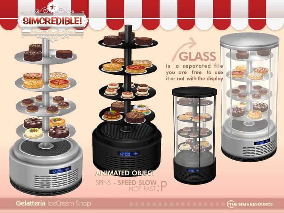Gelatteria Glass For Bakery Cake Rotating Display