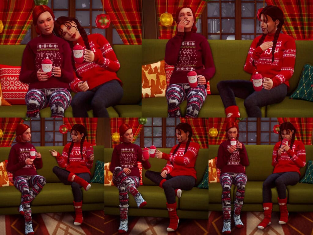 Sharing A Christmassy Drink Together Pose Pack