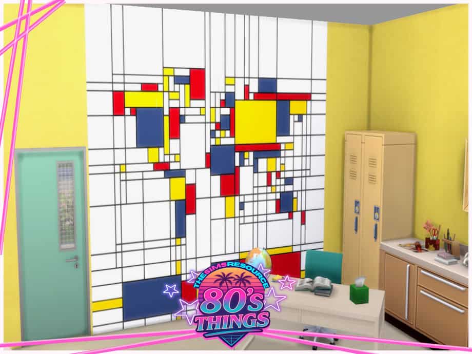 80’s Things Stylised Map Mural