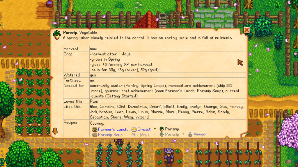 in-game screenshot of the lookup anything stardew valley mod