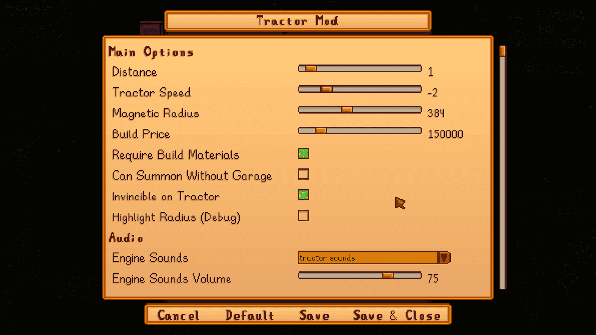 the tractor mod in stardew valley