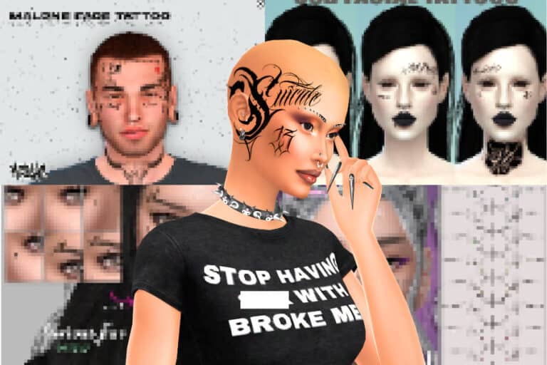 24+ Must-Have Sims 4 Face Tattoos for Realistic & Creative Sims