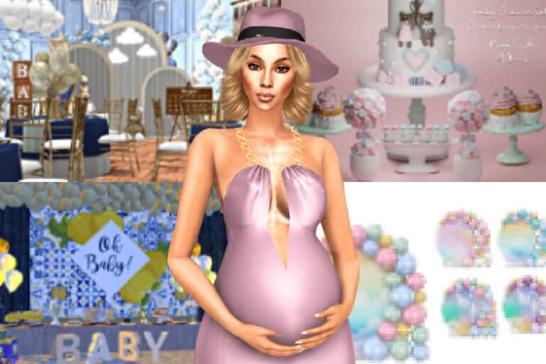 26+ Sims 4 Baby Shower CC for Gender Reveals, Decorations & Party Setups