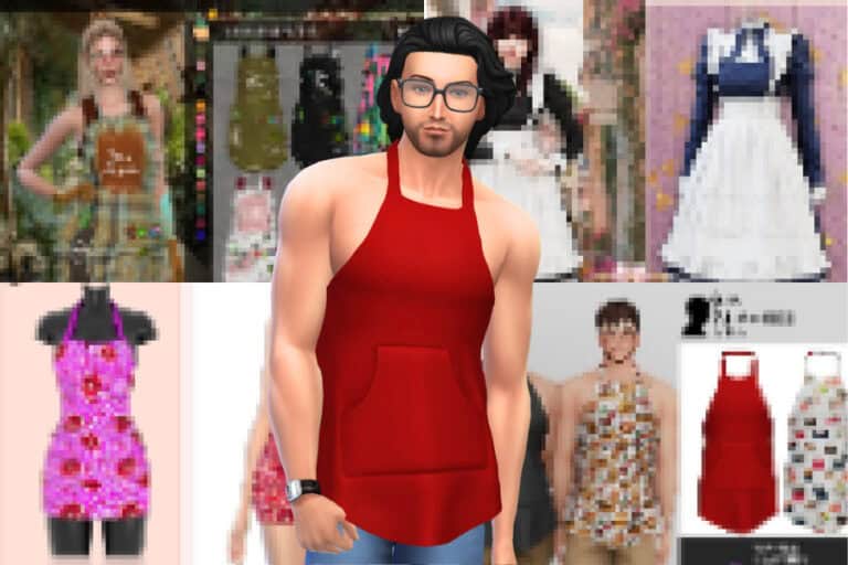 27+ Best Sims 4 Apron CC for Bakers, Gardeners, Artists and Cottagecore Sims