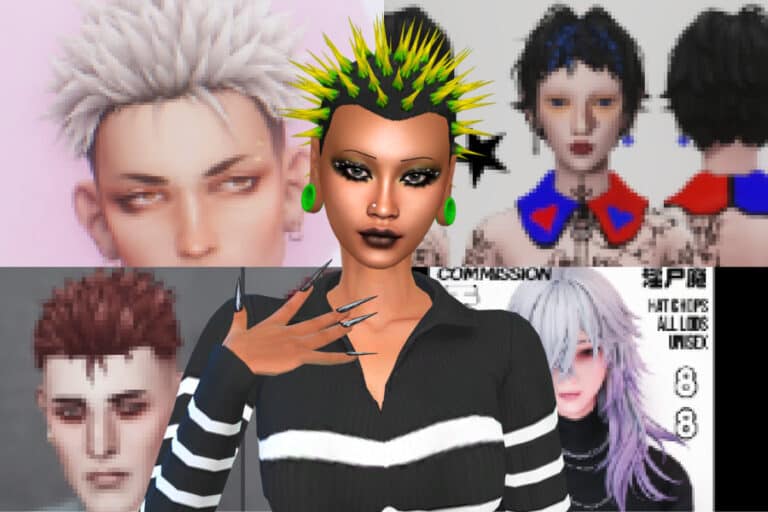 28+ Must-Have Sims 4 Spiky Hair CC for Edgy & Alternative Sims