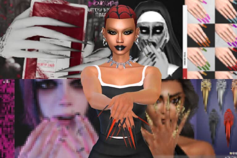 24+ Must-Have Sims 4 Goth Nails CC for Dark & Dramatic CAS Looks